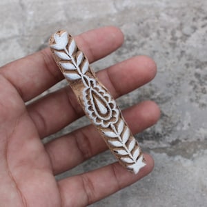 Henna Wood Block Stamp Hand Carved Stamp Finger Design Stamp Indian Wooden Stamp For Printing Floral Border Soap Making Stamp Traditional