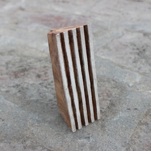 Gestreepte rand Blokdrukstempel Lijnrandafdrukstempel Handgesneden houten stempel Handgesneden stempel Textieldrukblok Geometrische rand
