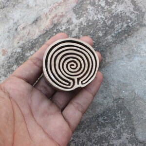 Spirale Block Druck Stempel Keltischer Block Druck Stempel Indischer Block Druck Stempel Handgeschnitzter Textildruck Block zum Drucken des Kreises Seifenstempel