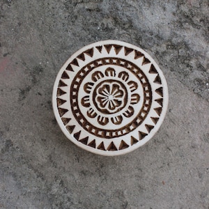 Mandala-stof blokdrukstempel Indiase houtblokstempel Cirkel houten blokstempel Carve textielblok voor afdrukken Stempel bloemen zeep maken