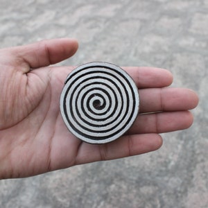 Spirale Holzblock Druck Stempel, Handgeschnitzter Textildruck