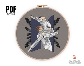Black Swan Jungkook and Jimin Cross Stitch Pattern PDF
