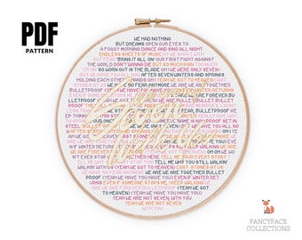 We Are Bulletproof The Eternal Lyrics Cross Stitch Pattern PDF