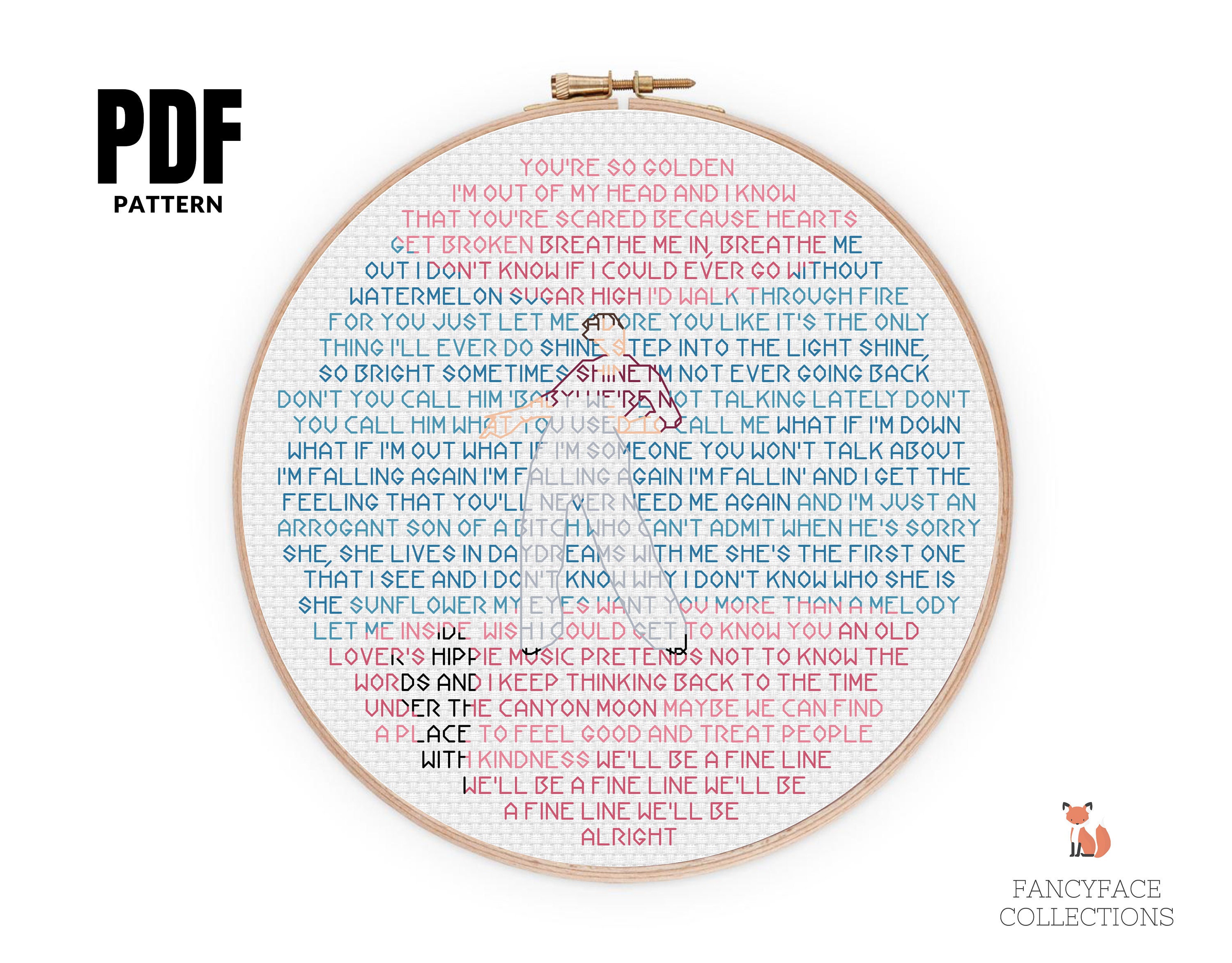 Harry Styles Fine Line Lyrics Cross Stitch Pattern PDF Etsy