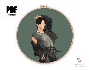 V Kim Taehyung V0GUE Korea 2022 Cross Stitch Pattern PDF
