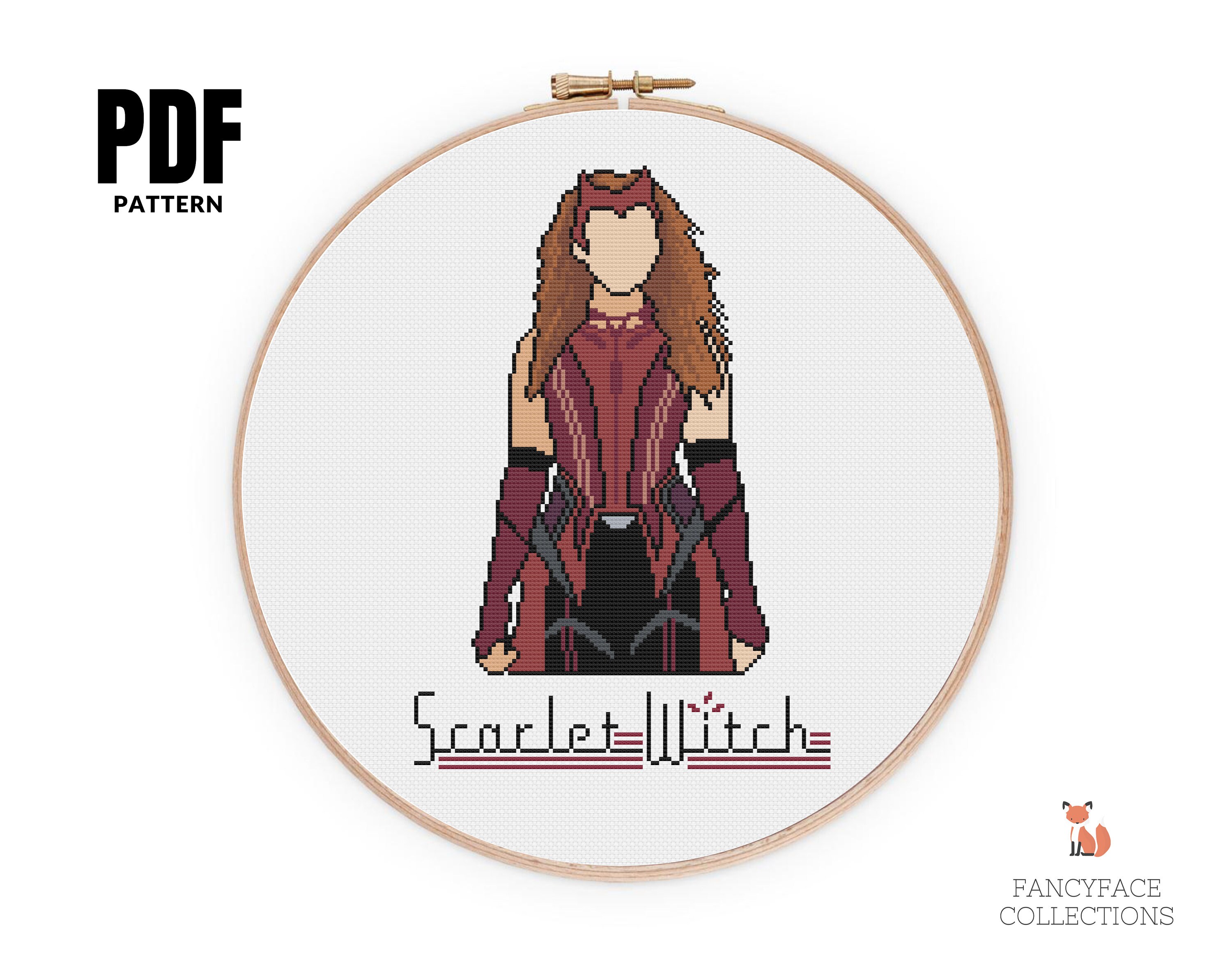 Scarlet Witch WandaVision Cross Stitch Pattern PDF Etsy