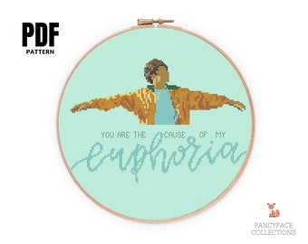 BTS Jungkook Euphoria Cross Stitch Pattern PDF