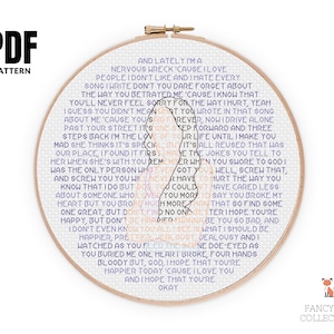 Olivia Rodrigo Sour Lyrics Cross Stitch Pattern PDF