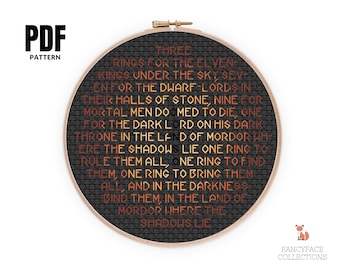 Lord of the Rings - One Ring Cross Stitch Pattern PDF