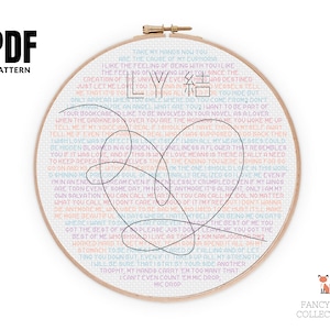 BTS Love Yourself Answer Lyrics Cross Stitch Pattern PDF