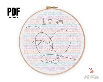 BTS Love Yourself Answer Lyrics Cross Stitch Pattern PDF