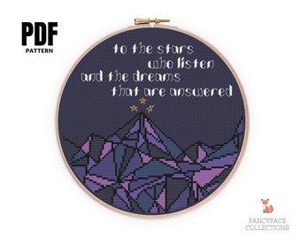 To The Stars Who Listen - A Court Of Thorns And Roses Cross Stitch Pattern PDF