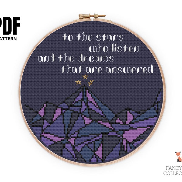 To The Stars Who Listen - A Court Of Thorns And Roses Cross Stitch Pattern PDF