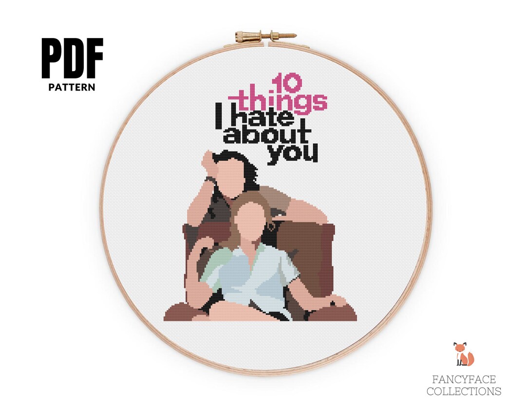 10 Things I Hate About You, Cross Stitch Pattern PDF, Pop Culture Cross ...