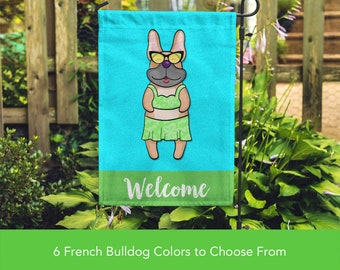 French Bulldog Garden Flag (GIRL) - Double Sided - Unique Frenchie Gift -  Frenchie Dog Gift - GIRL Sunbathing Frenchie Garden Flag