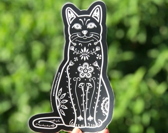 Cat Decal - Sugar Skull Cat - Dia de los gatos - Cat lover gift