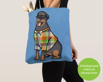 Rottweiler Tote Bag - Rottweiler Lover Gift - Choose Background Color