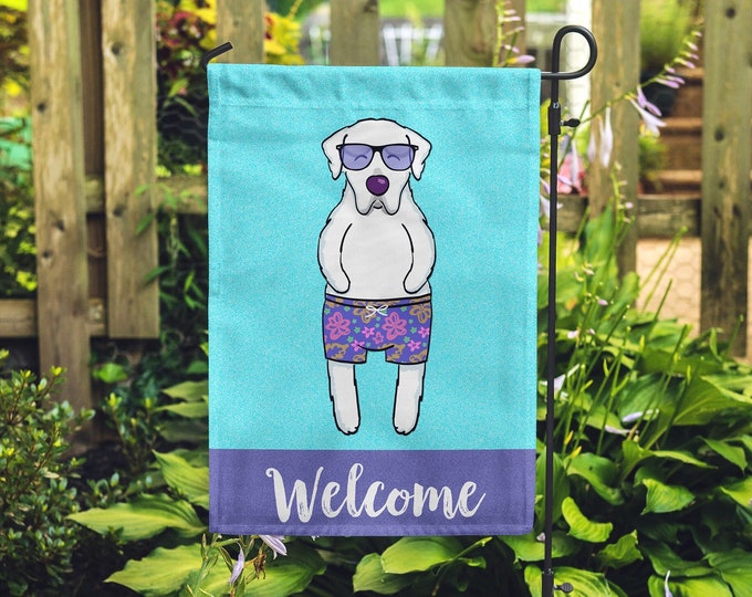 Double Sided Great Pyrenees Garden Flag (BOY) - Unique Great Pyrenees Gift -  Great Pyrenees Dog Gift - BOY Great Pyrenees Garden Flag