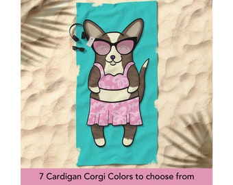1222583365 CafePress Five Corgi Butts Beach Towel