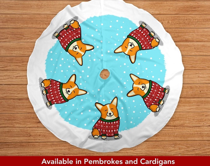 Featured listing image: Corgi Tree Skirt - Pembroke and Cardigan options available