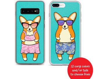 Corgi Phone Case - Corgi Gift - iPhone & Samsung Galaxy choices -  Sunbathing Corgi - Pembroke or Cardigan