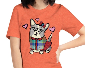 Merle Cardigan Welsh Corgi Short-Sleeve Unisex T-Shirt - Corgeek girl