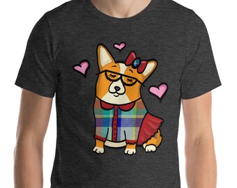 Red Headed Tri Color Corgi Short-Sleeve Unisex T-Shirt - Corgeek Girl