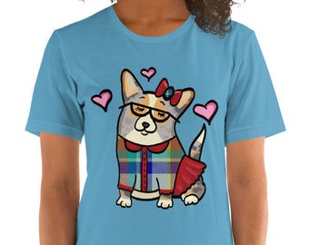 Merle tan cardigan welsh corgi Short-Sleeve Unisex T-Shirt - corgeek girl shirt