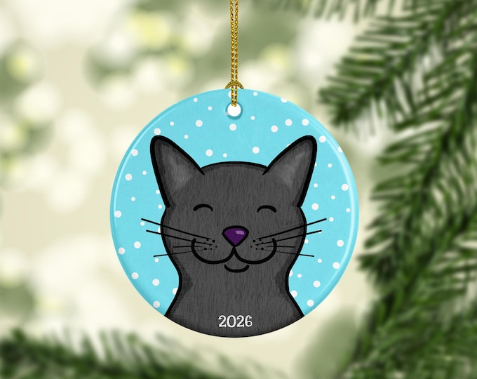 2026 Black Cat Ornament -  double sided
