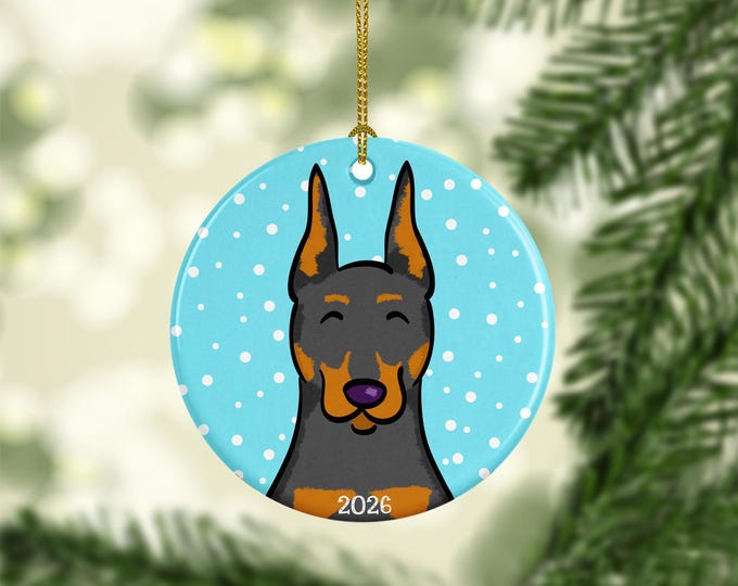 2026 Doberman Ornament -  double sided