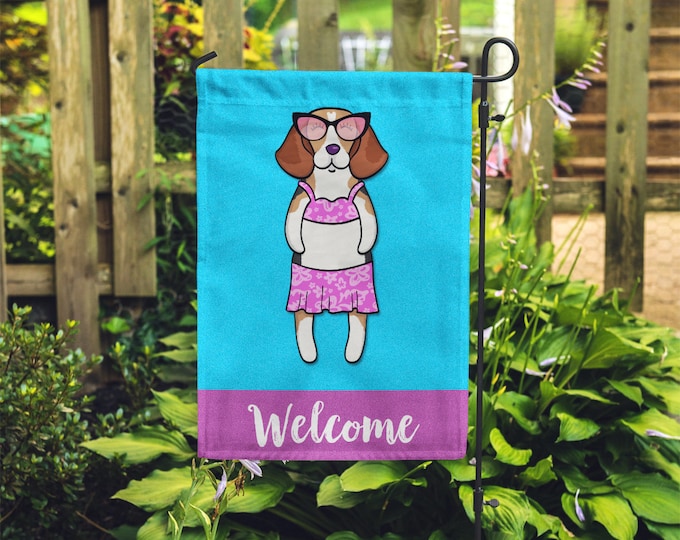 Double Sided Beagle Garden Flag (GIRL) - Unique Beagle Gift - GIRL Beagle Garden Flag