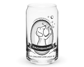 Dachshund - Dachshund Pint Glass - Dachshund can shaped pint glass - Dachshund Beer - Dachshund Gift - Hand Wash Only