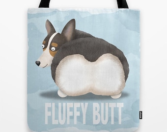 Pembroke Welsh Corgi Tote Bag - Corgi - Pet Lover Gift - Fluffy Butt - Tri Color Corgi