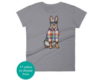 Women's Australian Cattle Dog, Blue Heeler Shirt - Hipster Cattle Dog - Cattle Dog Gift