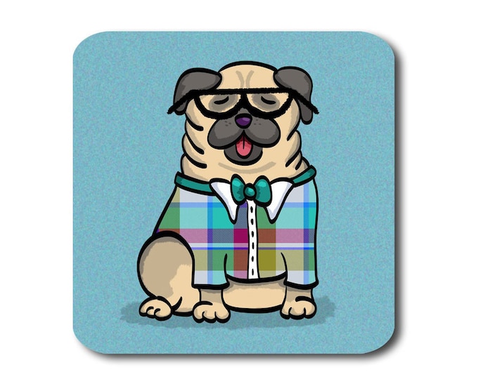 Pug Coasters - Fun Pug Coasters - Set of 4