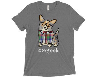 Corgeek Shirt - Corgi Shirt - Merle with tan Cardigan Corgi