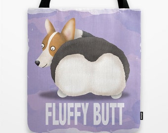 Pembroke Welsh Corgi Tote Bag - Corgi - Pet Lover Gift - Fluffy Butt - Tri Color Corgi