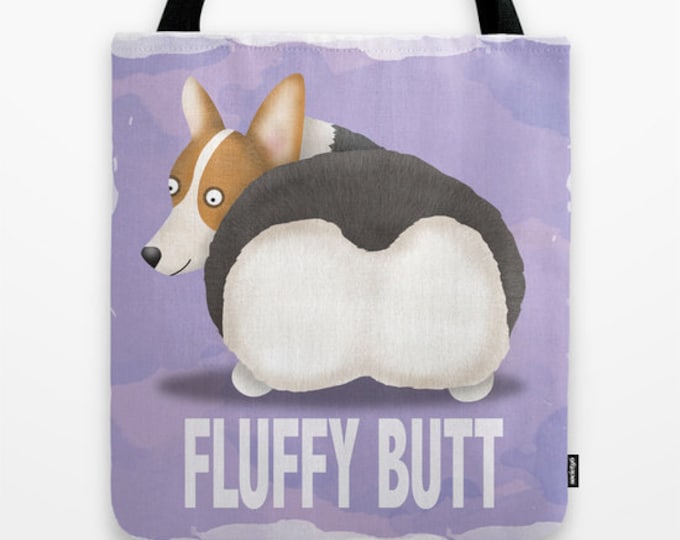 Pembroke Welsh Corgi Tote Bag - Corgi - Pet Lover Gift - Fluffy Butt - Tri Color Corgi