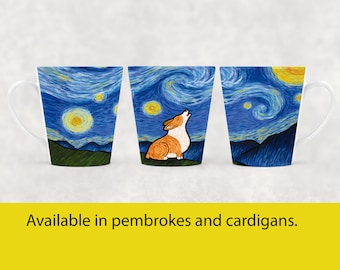 Corgi - 12 oz latte mug - Starry Baroo - Pembroke or Cardigan