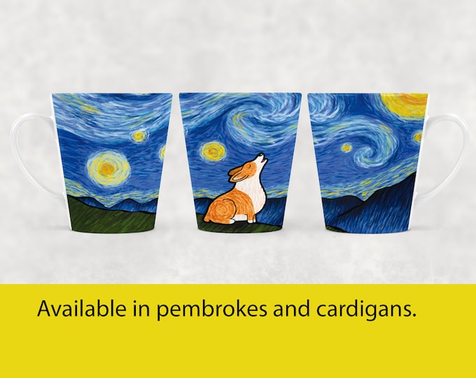 Corgi - 12 oz latte mug - Starry Baroo - Pembroke or Cardigan