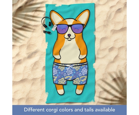 corgi beach towel