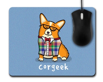 Corgi Mouse Pad - Corgeek - Choose Background Color