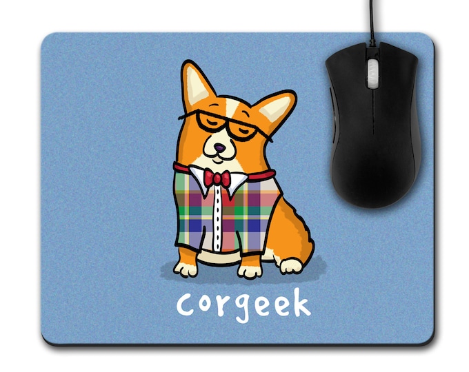 Corgi Mouse Pad - Corgeek - Choose Background Color