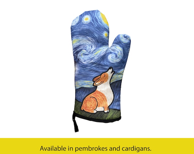 Corgi Double Sided Oven Mitt - Starry Baroo - Pembroke or Cardigan
