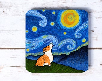 Starry Baroo Corgi Coasters - Set of 4