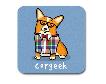 Corgi Coasters - Corgeek Coasters - Set of 4