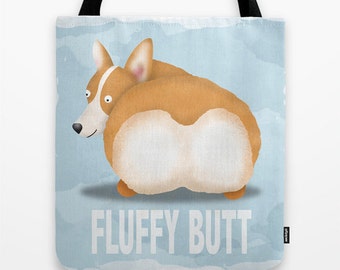 Pembroke Welsh Corgi Tote Bag - Corgi - Pet Lover Gift - Fluffy Butt