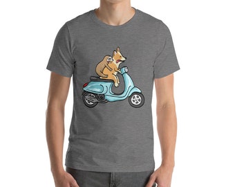 Corgi with Sloth on Vespa - Short-Sleeve Unisex T-Shirt