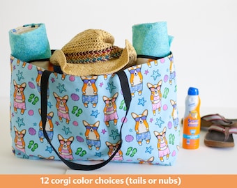 Corgi Weekender Beach Tote Bag (Pembroke or Cardigan)