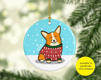 2025 Corgi Ornament - Available in Pembroke and Cardigan Corgis - 2025
